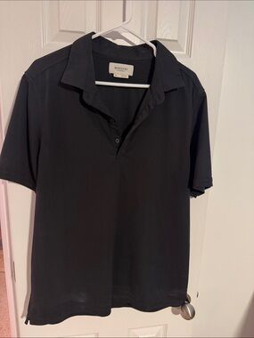 Ministry of Supply Black Short-Sleeve Polo